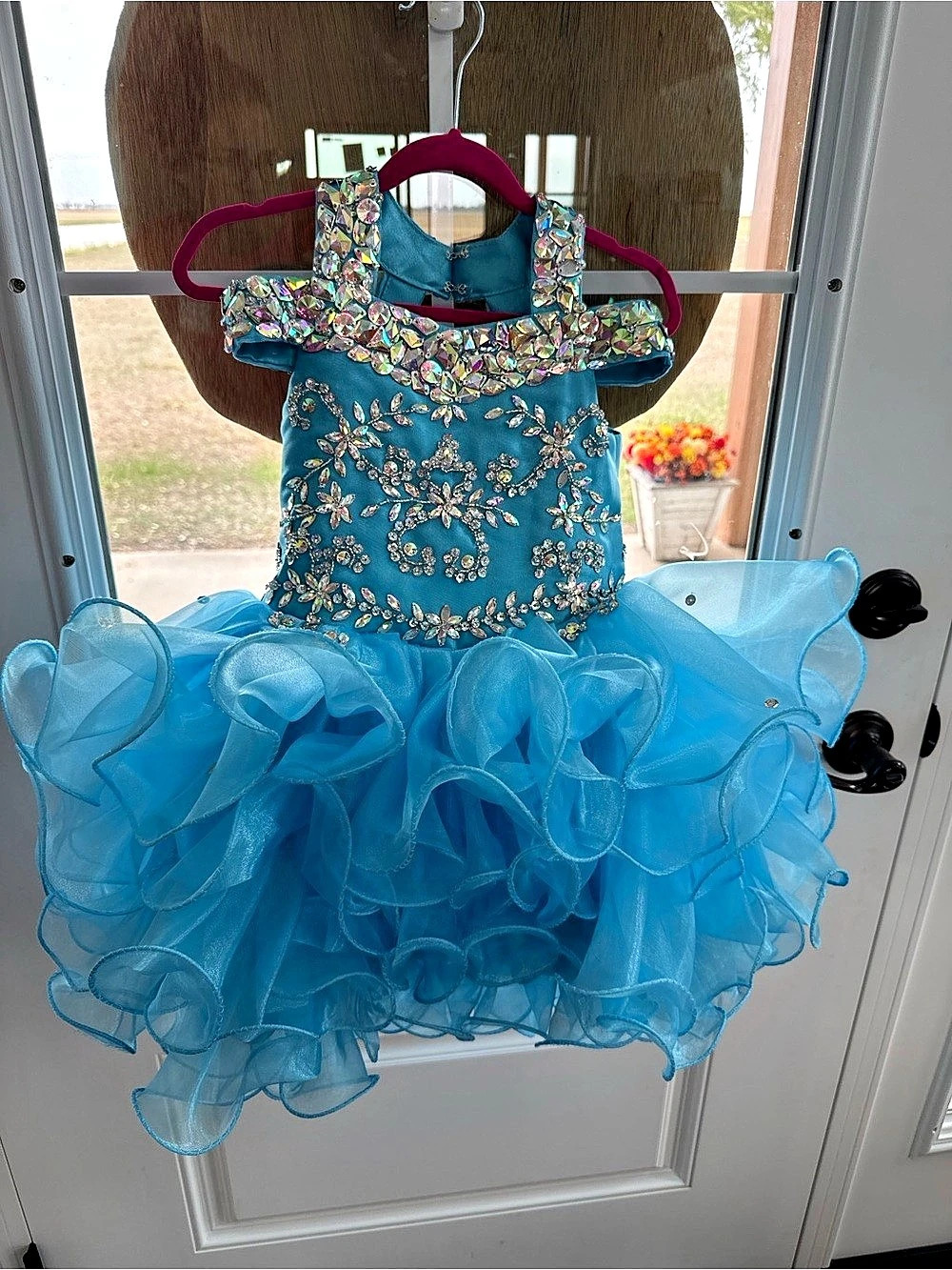 Girls cupcake Blue Embellished Formal Dress Like New